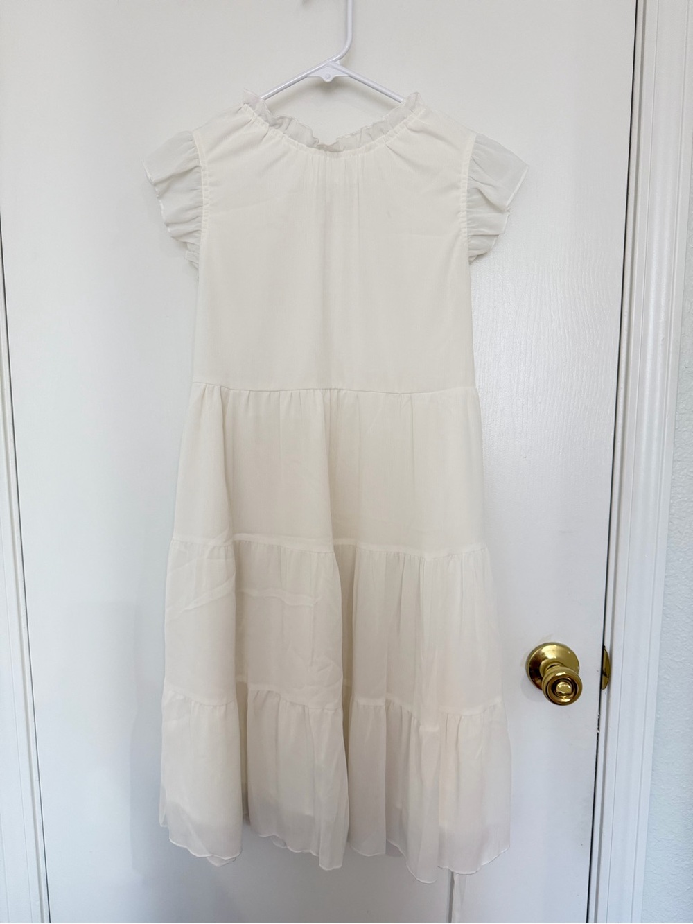 Girls' Cream Tiered Ruffle Dress — Elegant Occasion Wear